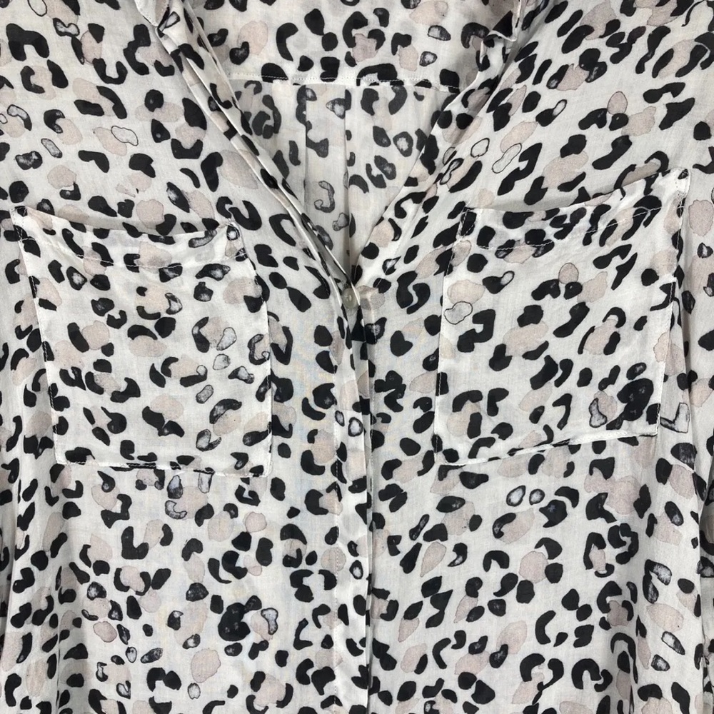 Cloth & Stone Leopard Print Button Down - image 4